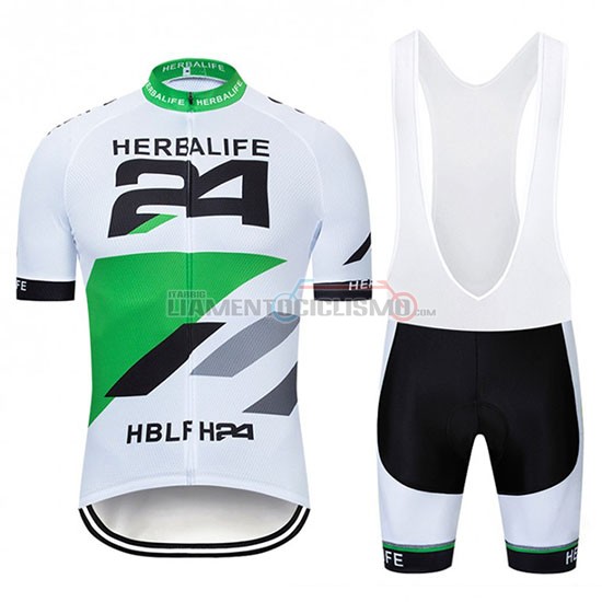 Abbigliamento Ciclismo Herbalifr 24 Manica Corta 2019 Bianco Verde